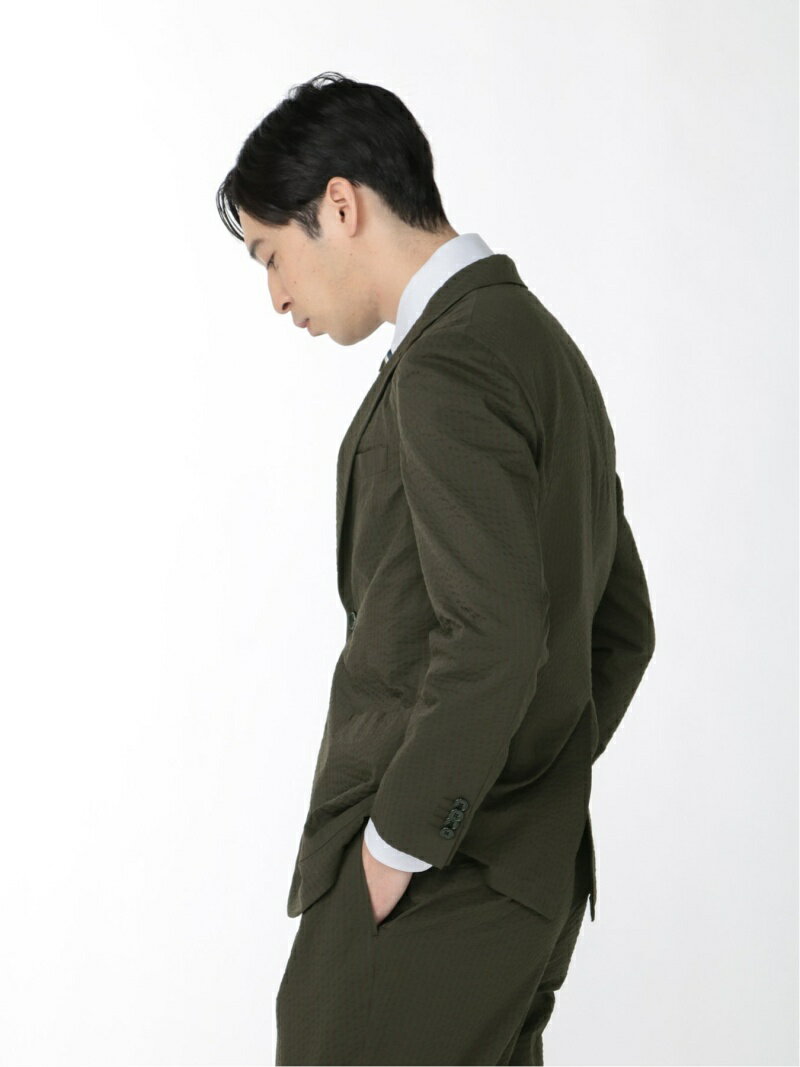 【SALE／58%OFF】TAKA-Q クールマックス/COOL MAX サッカー 2ボタンジャケット カーキ(セットアップ可能) タカキュー スーツ・フォーマル スーツジャケット カーキグリーン【送料無料】