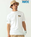 BEAMS GOLF ORANGE LABEL ＜MEN＞BEAMS GOLF / POPEYE(TM)モックネックシャツ ビームス ゴルフ トップス スウェット トレーナー ホワイト ネイビー【送料無料】