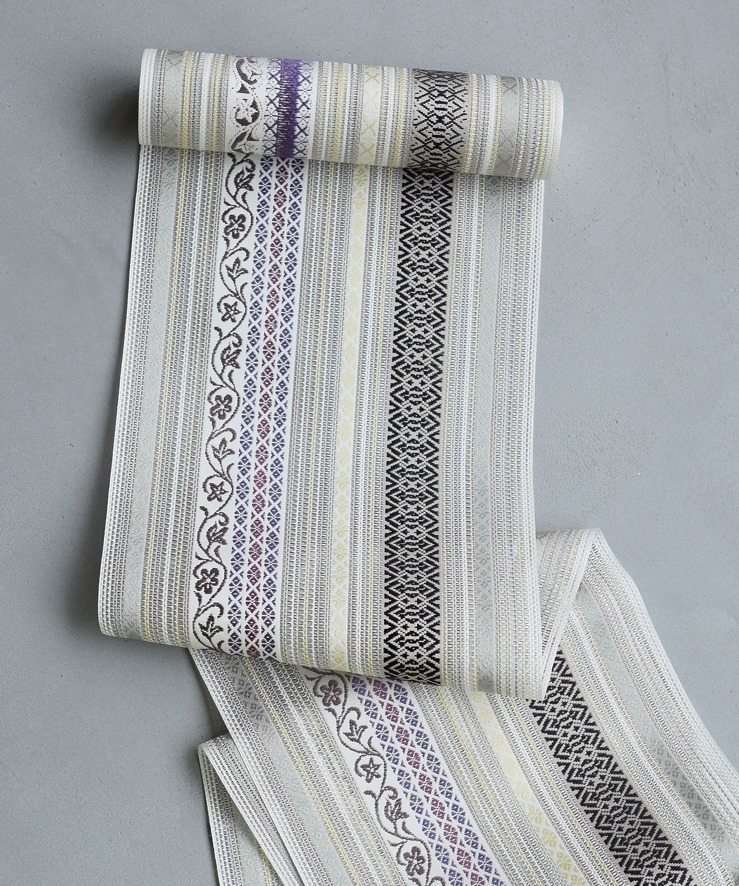 utatane 筑前織物 博多織 紗 八寸なごや帯 正絹 お仕立て上がり モジレ織り 藤色 ウタタネ 着物・浴衣・和装小物 和装小物【送料無料】