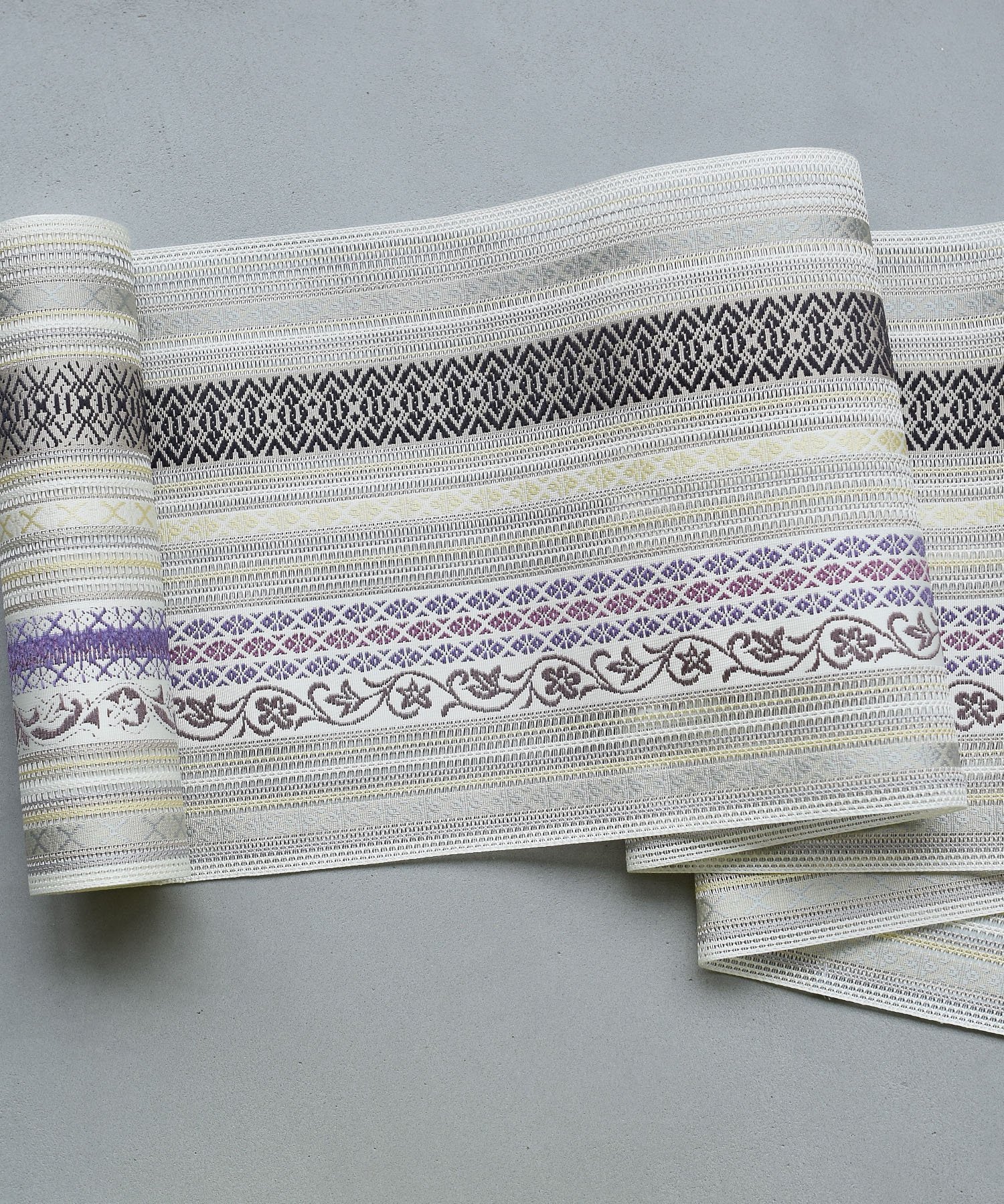 utatane 筑前織物 博多織 紗 八寸なごや帯 正絹 お仕立て上がり モジレ織り 藤色 ウタタネ 着物・浴衣・和装小物 和装小物【送料無料】