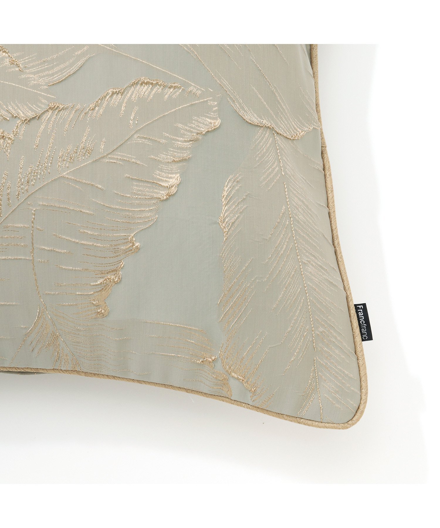 JQリーフ クッションカバー 450*450*ゴールド(A-089)グリーン