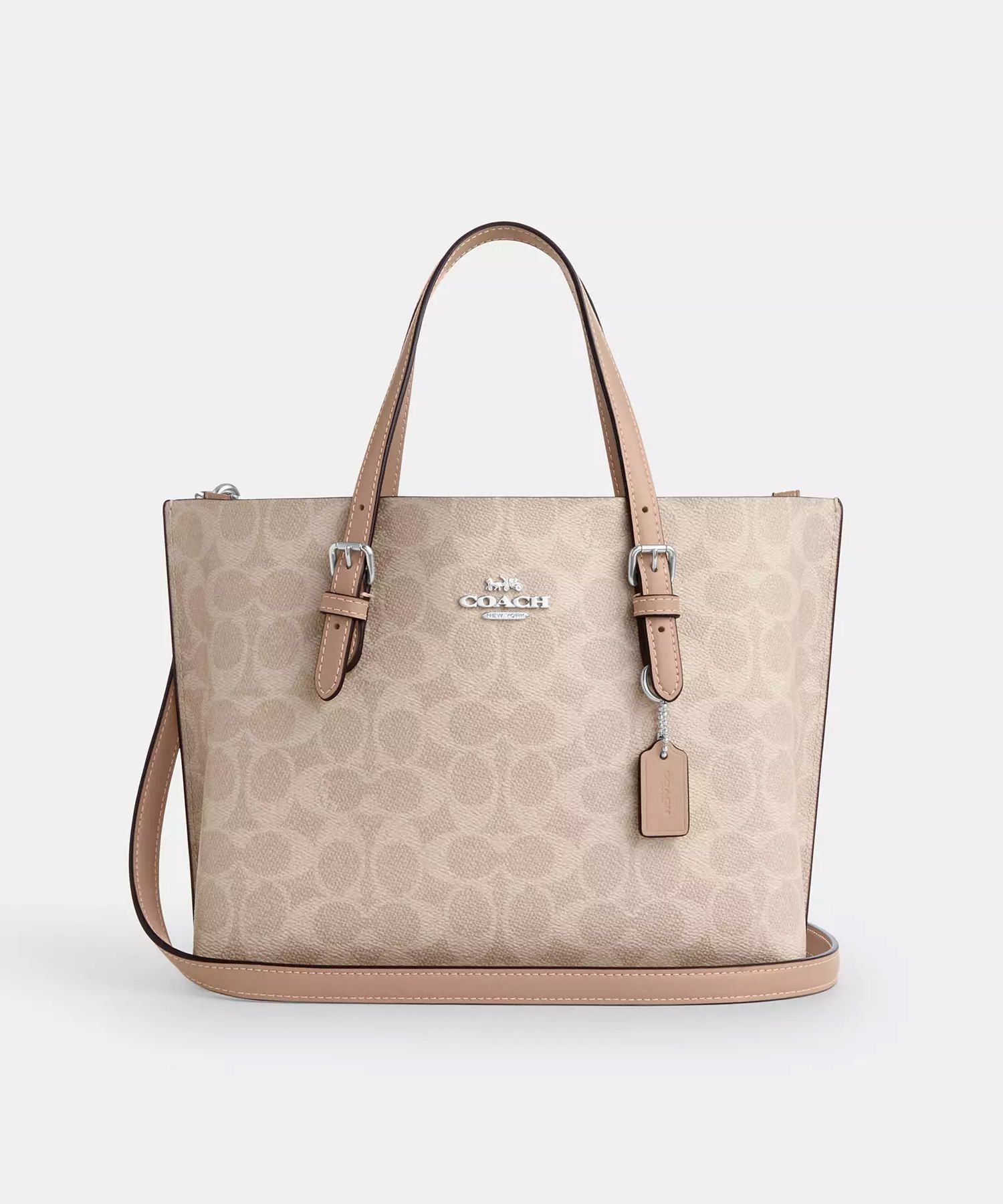 【SALE／60%OFF】COACH OUTLET モリー トート バッグ 25・シグネチャー キャンバス コーチ　アウトレット バッグ トートバッグ ベージュ【送料無料】