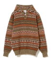 BEAMS PLUS JAMIESON`S / 別注 Fairsile Knit Hoody ビームス メン トップス ニット ベージュ ブラウン【送料無料】