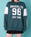 【SALE/33%OFF】WEGO LADY'S BROOKLYNナンバリングスウェット ウィゴー トップス パーカー・フーディー グレー グリーン