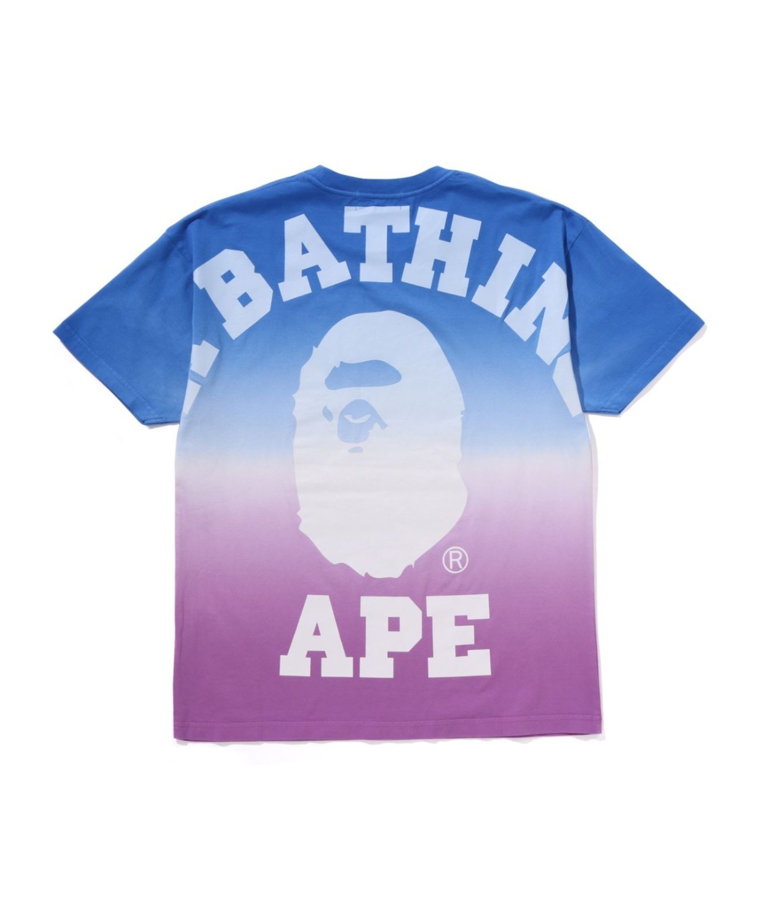 A BATHING APE GRADATION BIG COLLEGE OVERSIZED TEE ア ベイシング エイプ トップス カットソー・Tシャツ ピンク ブルー【送料無料】