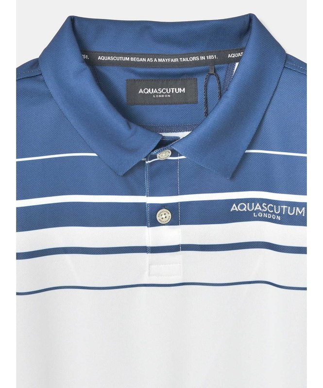 【SALE／50%OFF】Aquascutum GOLF GOLF MEN パネルボーダーポロ アクアスキュータム トップス カットソー・Tシャツ ネイビー ブラック【送料無料】
