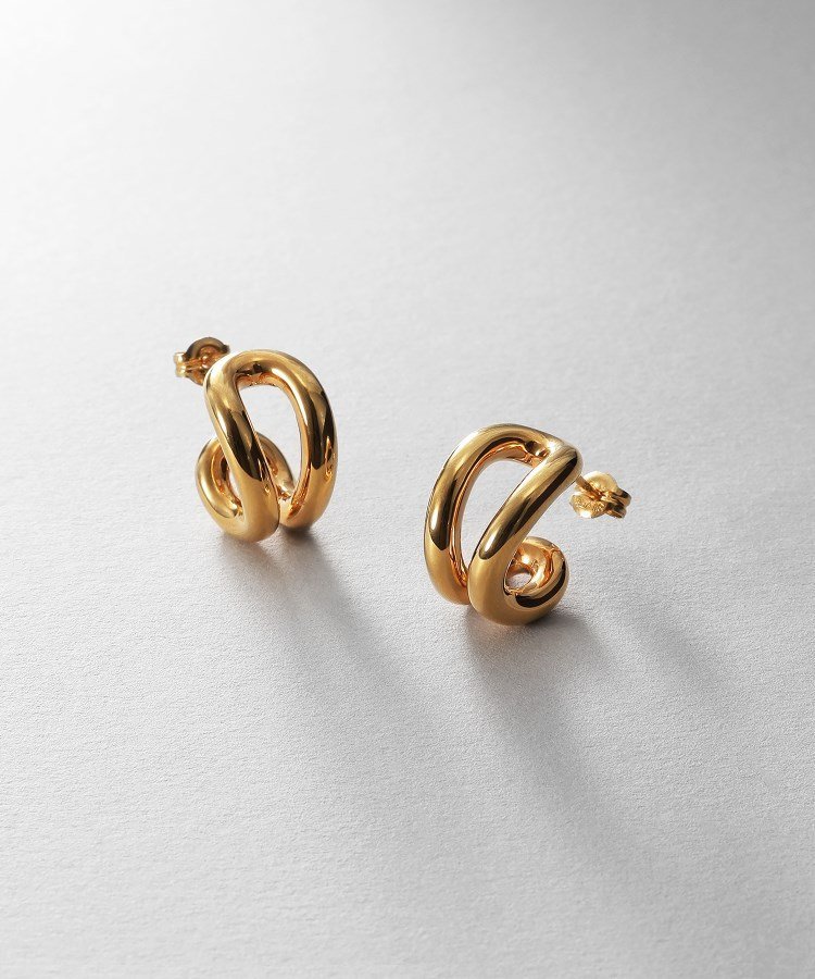 COCOSHNIK ONKITSCH シルバー スモールフープ ニュアンスループピアス GP ココシュニック オンキッチュ アクセサリー・腕時計 ピアス ゴールド【送料無料】