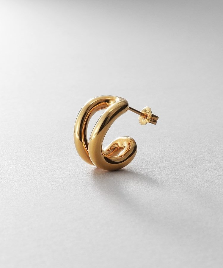 COCOSHNIK ONKITSCH シルバー スモールフープ ニュアンスループピアス GP ココシュニック オンキッチュ アクセサリー・腕時計 ピアス ゴールド【送料無料】