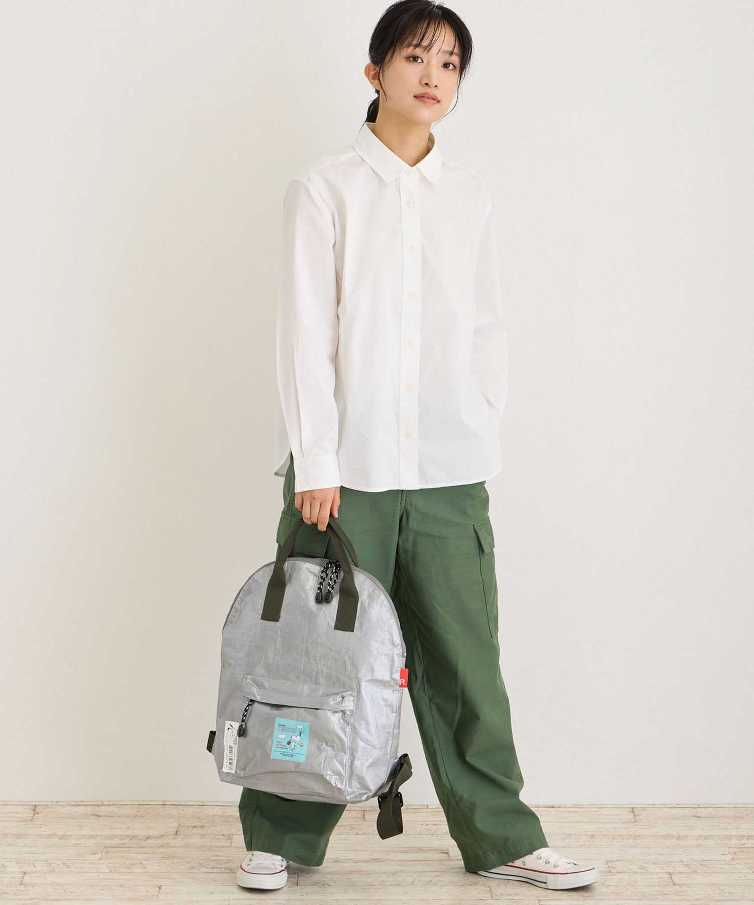 ROOTOTE ルートート ROOTOTE 8581 IP.セオルー.Peanuts-9F ローラ バッグ リュック・バックパック シルバー