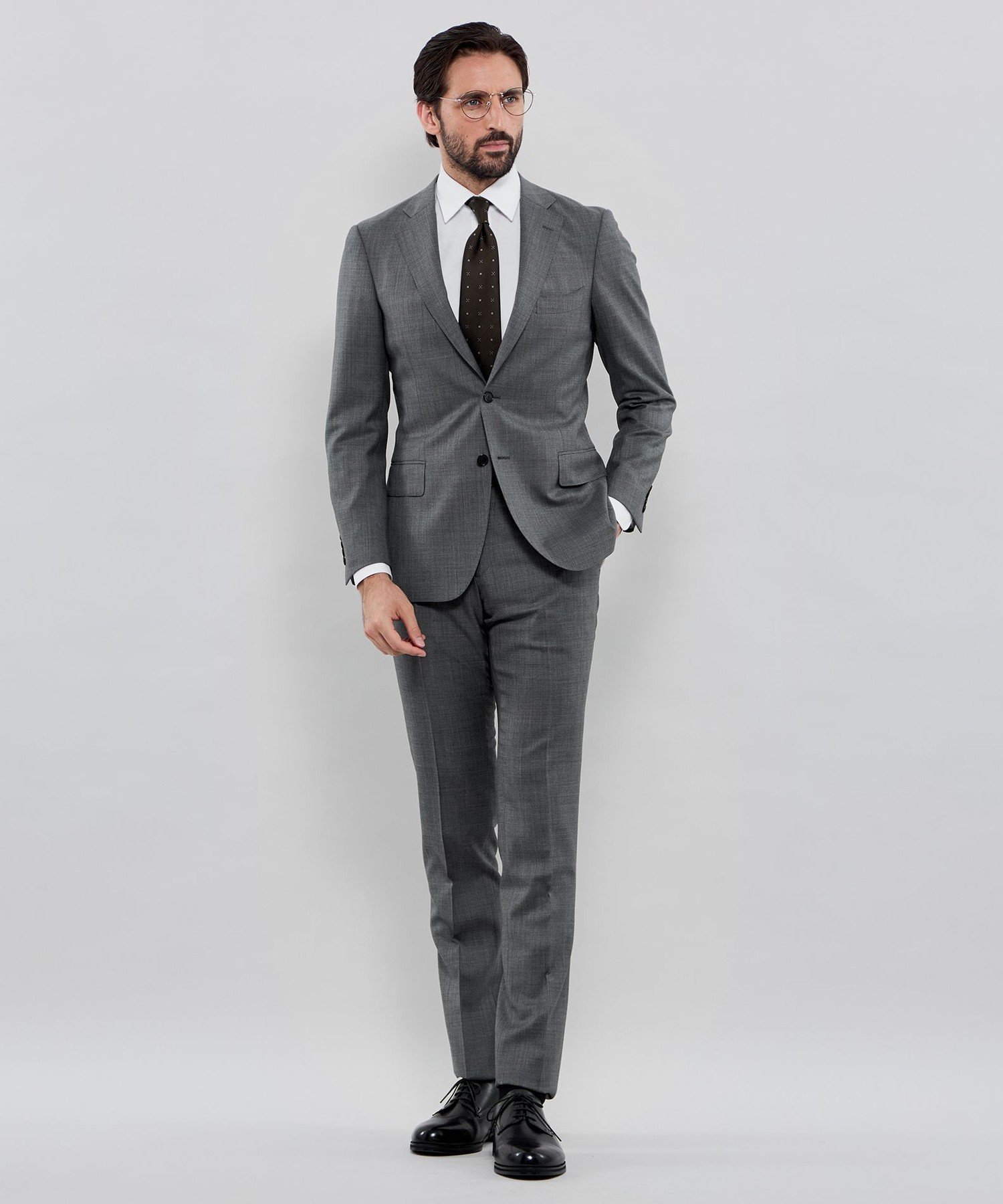 MACKINTOSH LONDON 【NEW BRIDGE】Super110's シャークスキンスーツ マッキントッシュ ロンドン スーツ・フォーマル スーツジャケット グレー【送料無料】