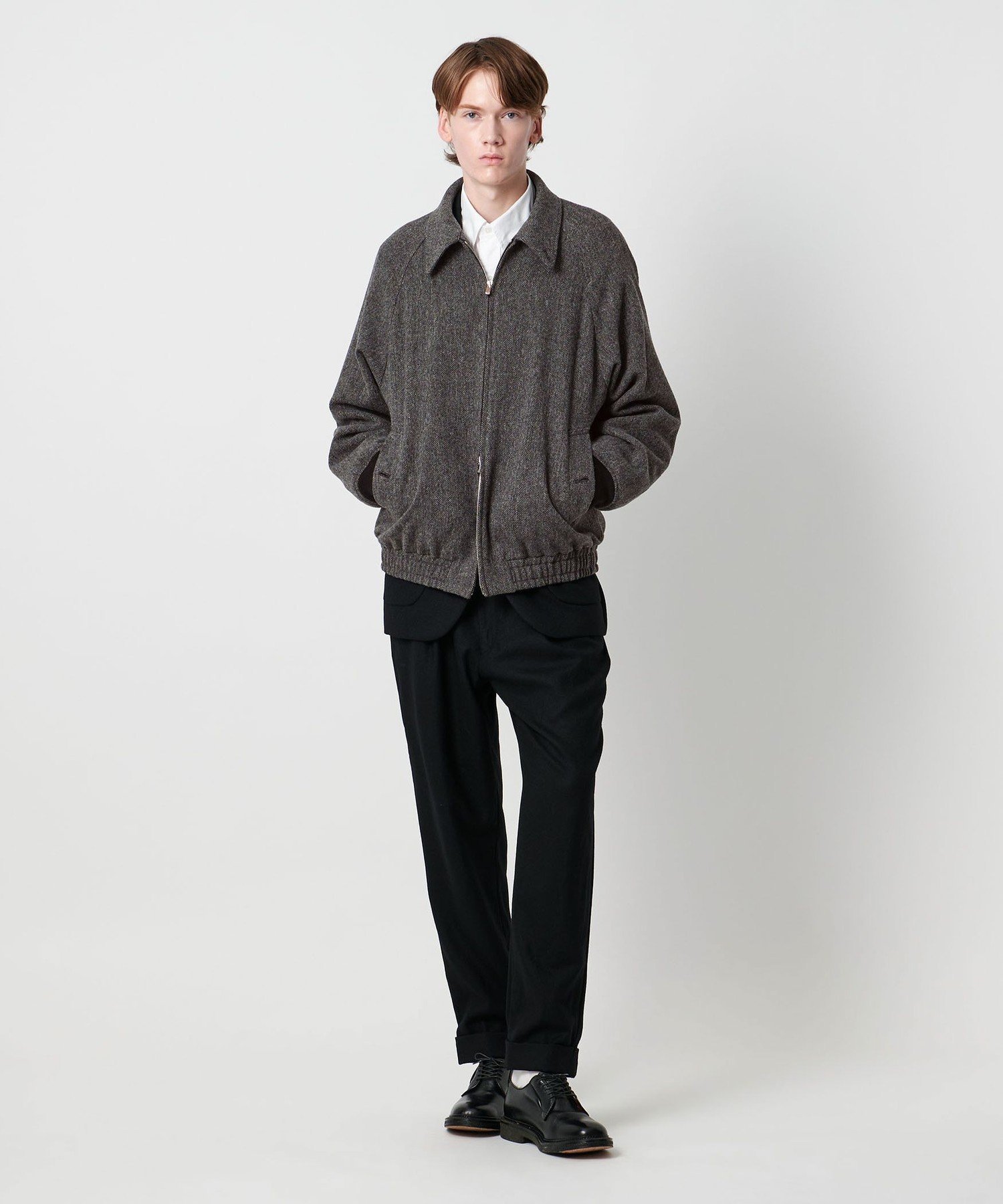 【SALE／45%OFF】UNITED ARROWS ＜District＞ヘリンボーン ツイード ジップブルゾン ユナイテッドアローズ ジャケット・アウター ブルゾン・ジャンパー グレー【送料無料】