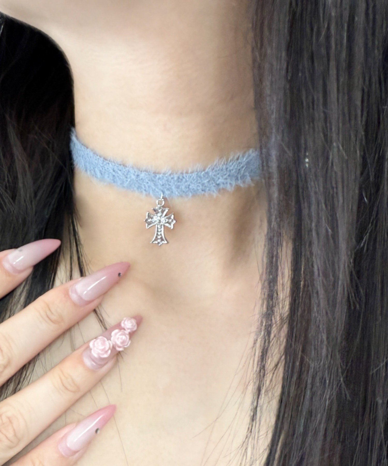 【SALE／40%OFF】WEGO LADY'S Lモチーフシャギーニットチョーカー ウィゴー アクセサリー・腕時計 ネックレス グレー ブラウン