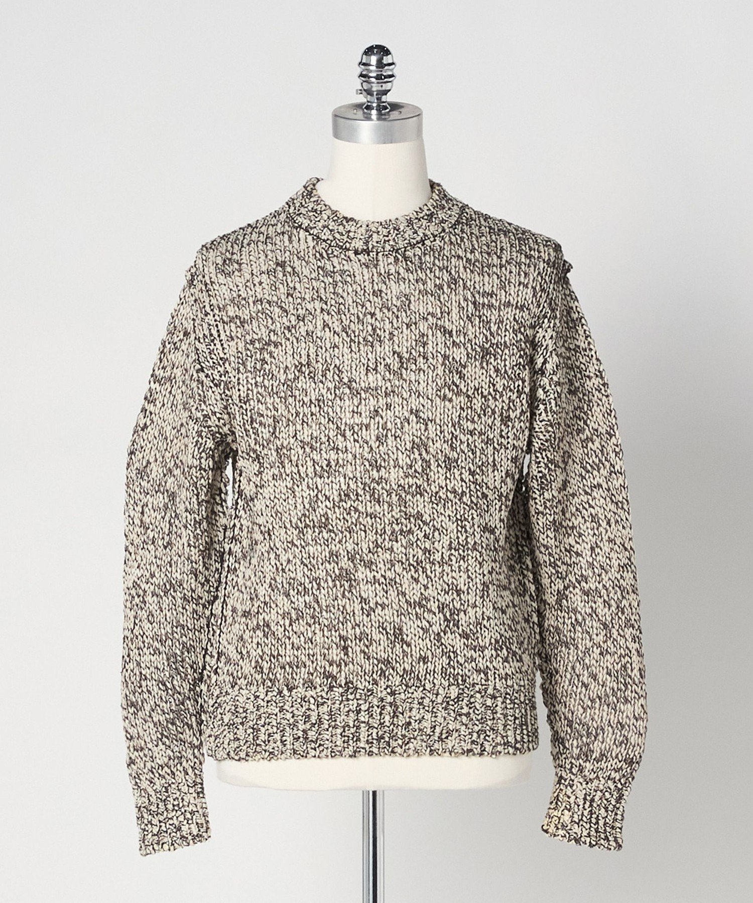 【SALE／50%OFF】LOEFF ＜LOEFF＞ストローヤーン ライク プルオーバー UNISEX ユナイテッドアローズ トップス ニット パープル ブラウン【送料無料】