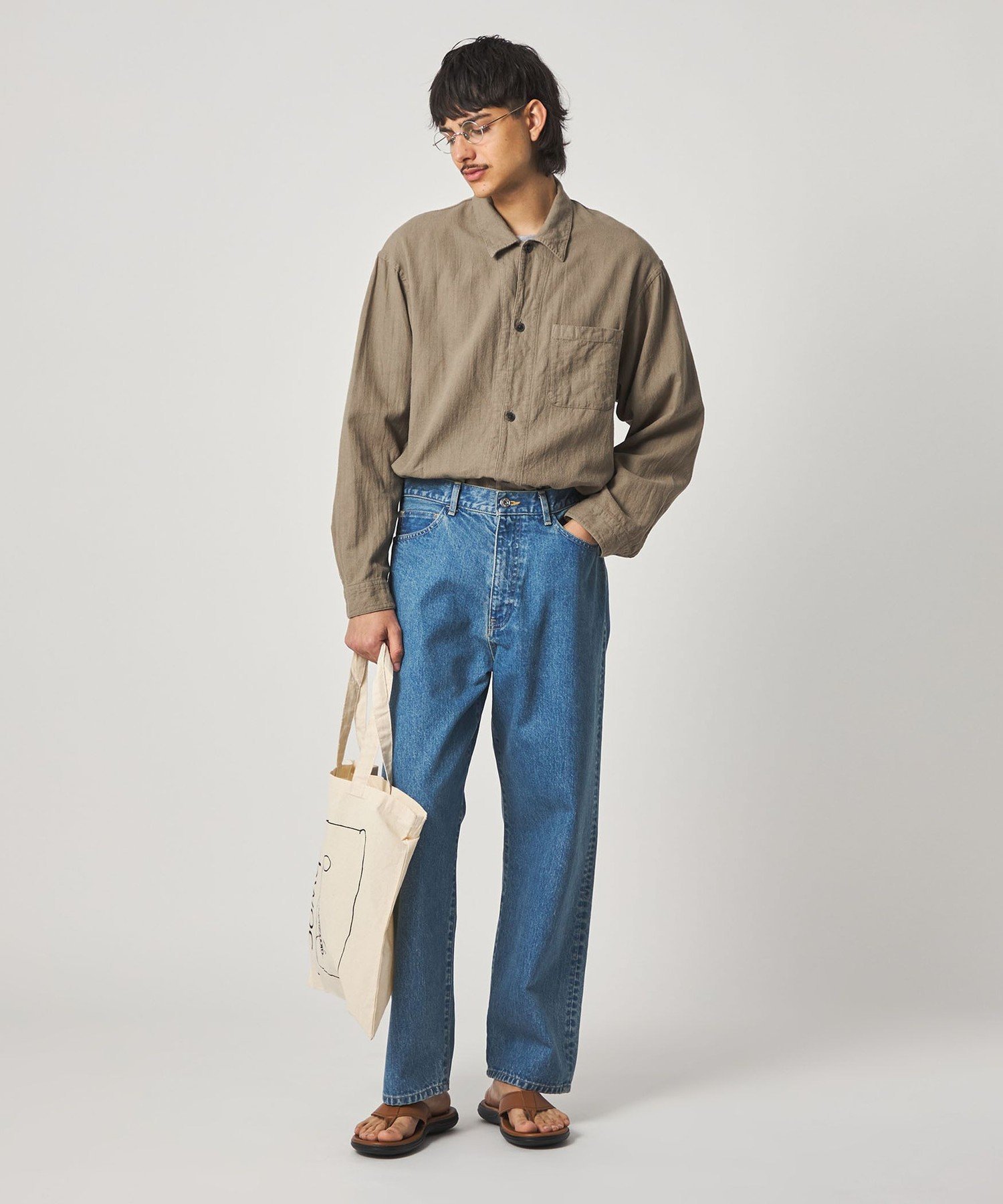 Steven Alan ＜Steven Alan＞ CL クレープ オープンカラー オーバー シャツ ビューティー＆ユース ユナイテッドアローズ トップス シャツ・ブラウス ホワイト ベージュ
