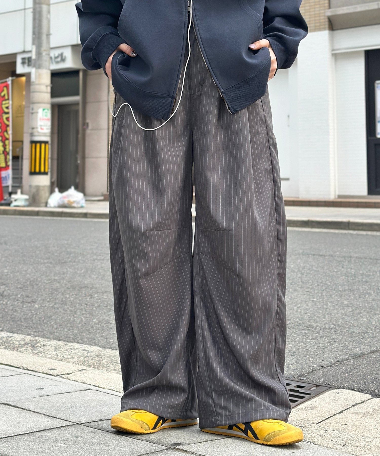 CPCM 【HIJIRI's企画】2タックバレルスラックス シーピーシーエム パンツ その他のパンツ ブラック グレー【送料無料】