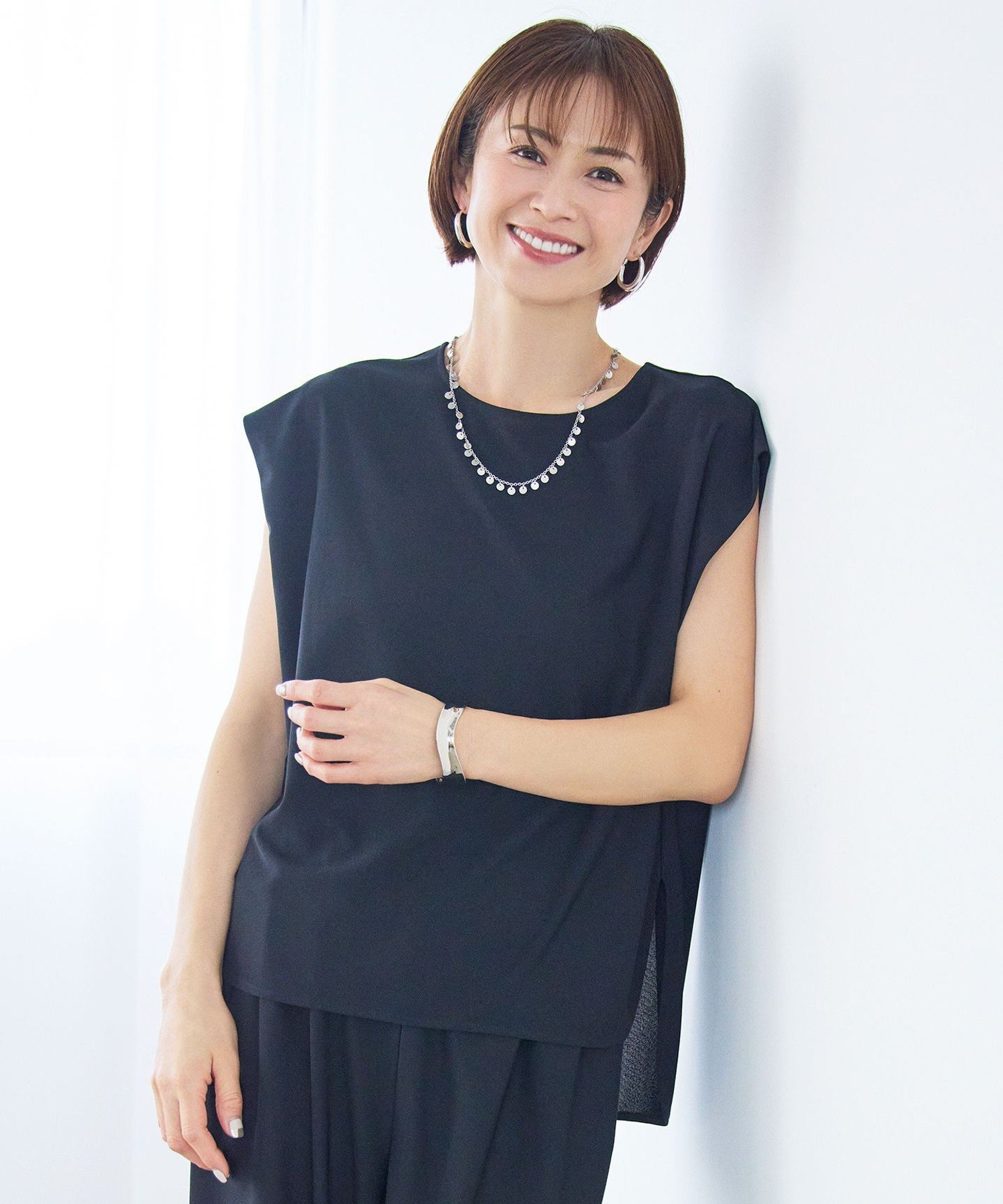 自由区 S 【WEB先行販売】ストレッチアムンゼンフレンチスリーブ カットソー ジユウク トップス カットソー・Tシャツ ブルー ネイビー ベージュ
