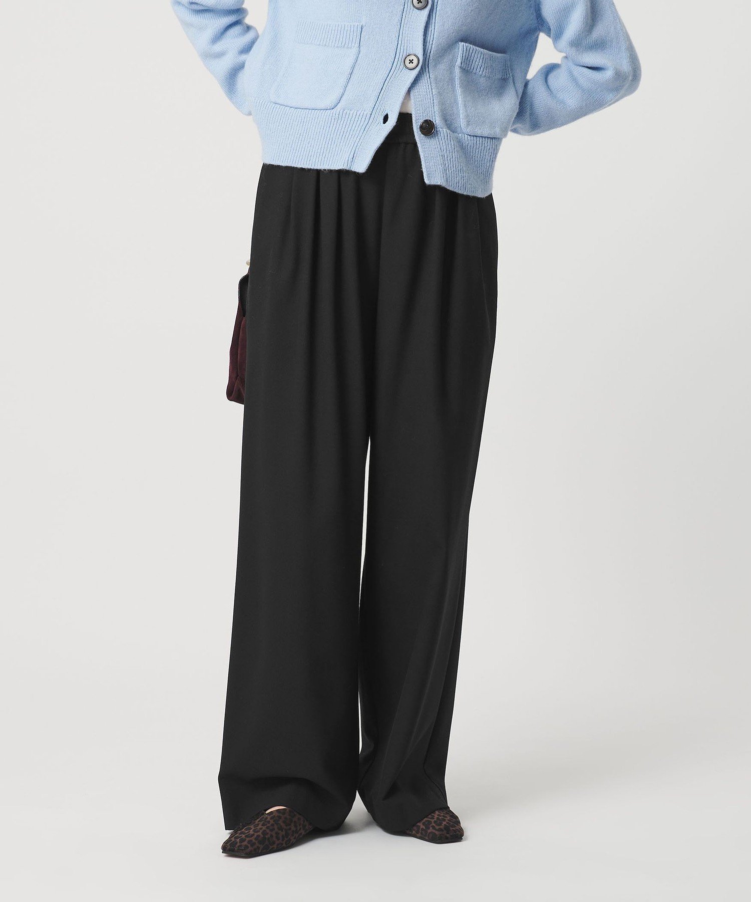 【SALE／40%OFF】BEAUTY&YOUTH UNITED ARROWS 裏起毛ジョーゼット ワイドパンツ ウォッシャブル ユナイテッドアローズ アウトレット パンツ その他のパンツ ブラック グレー【送料無料】 stylife-15708328 Rakuten Fashion サンプル画像2