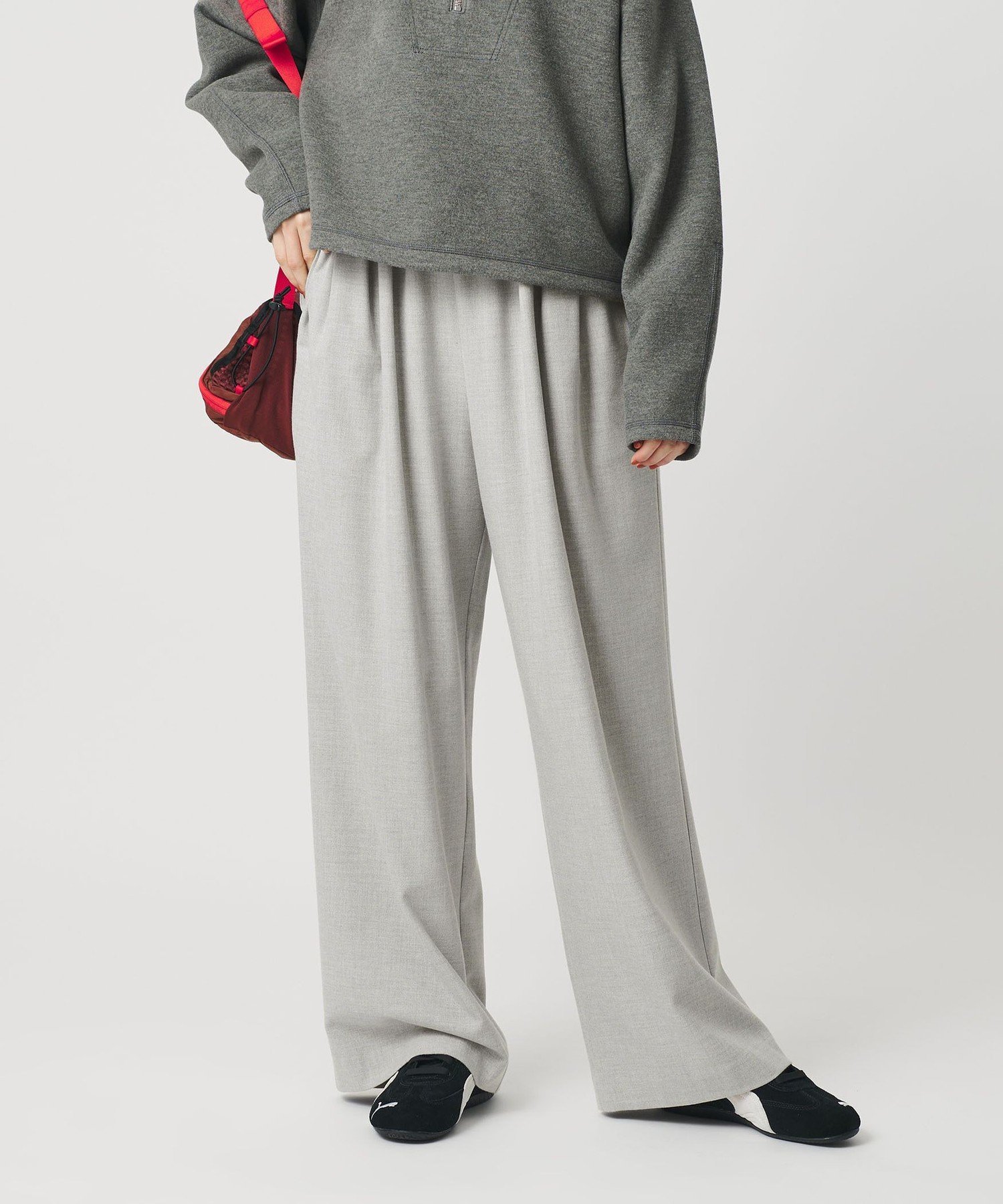 【SALE／40%OFF】BEAUTY&YOUTH UNITED ARROWS 裏起毛ジョーゼット ワイドパンツ ウォッシャブル ユナイテッドアローズ アウトレット パンツ その他のパンツ ブラック グレー【送料無料】 stylife-15708328 Rakuten Fashion サンプル画像3