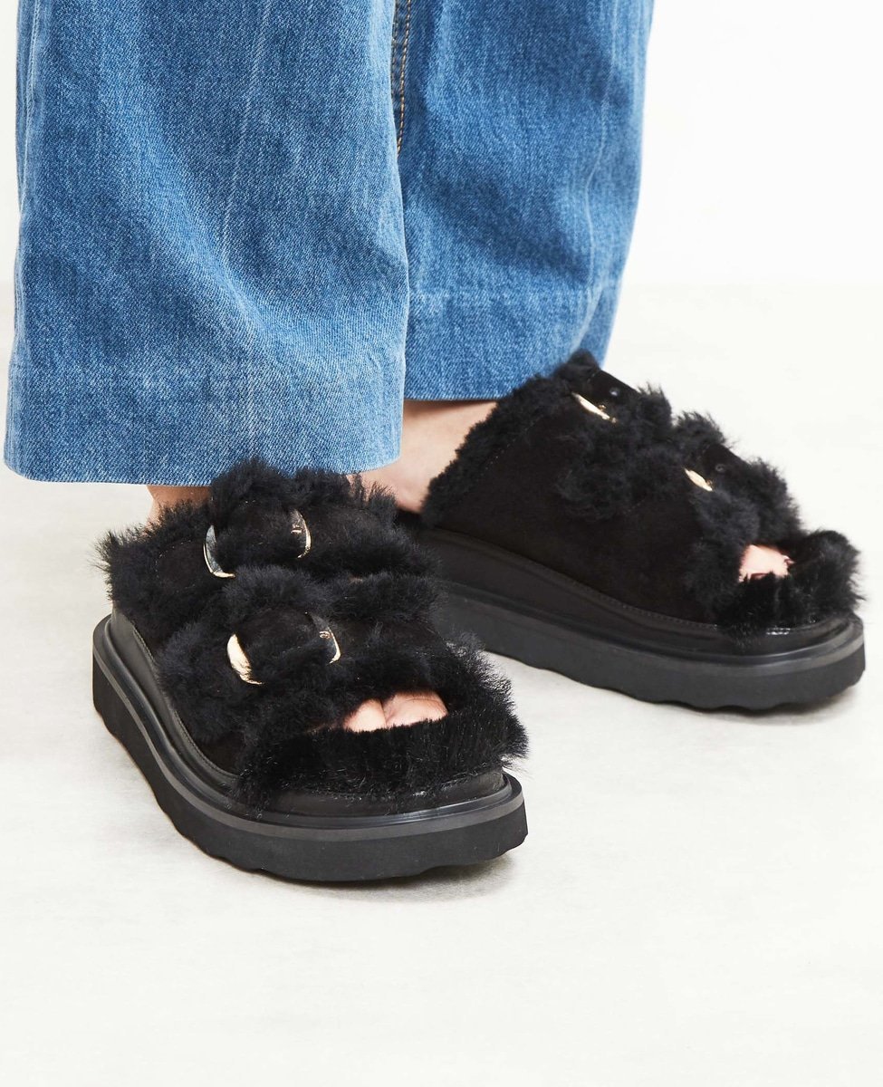 【SALE／30%OFF】MELROSE Select 【MOHI/モヒ】ストラップファーサンダル メルローズセレクト シューズ・靴 サンダル ブラック【送料無料】のサムネイル