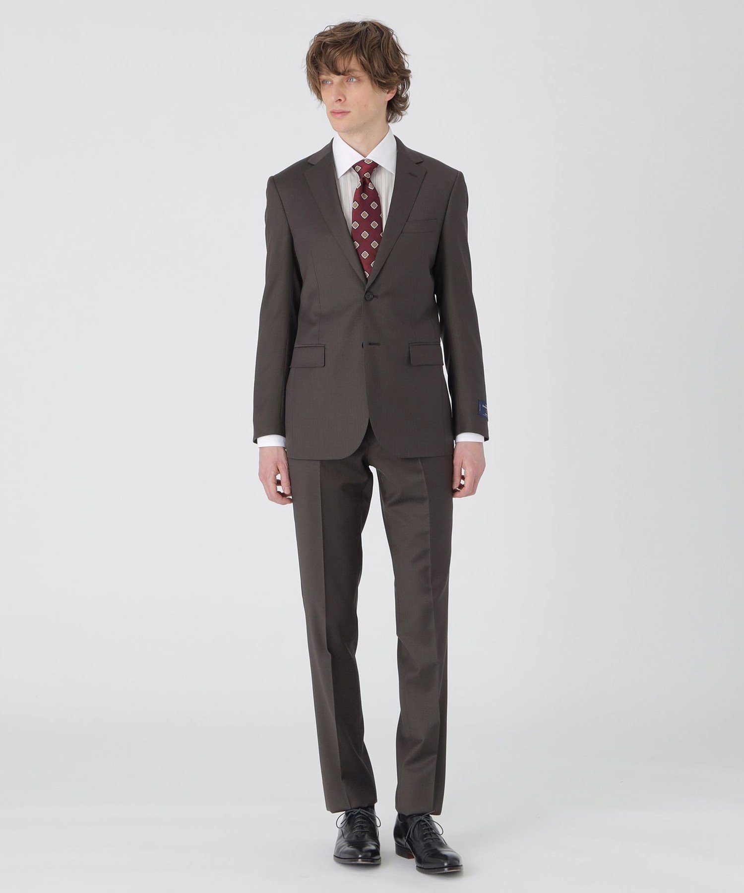 【SALE／50%OFF】BLACK LABEL CRESTBRIDGE 【一部店舗限定】Zegna TRAVELLERシャンブレーブラウンヘリンボーンスーツ ブルーレーベル / ブラックレーベル・クレストブリッジ スーツ・フォーマル セットアップスーツ ブラウン【送料無料】