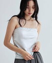 【SALE/32%OFF】GALLEST シャイニーベアトップ(カップ付き) インディヴィ トップス ベアトップ ブラック ゴールド シルバー