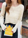 【SALE/20%OFF】Doux Belle メッシュニット ラウンドネック エレガント ドゥー・ベル トップス その他のトップス ホワイト カーキグリーン ...