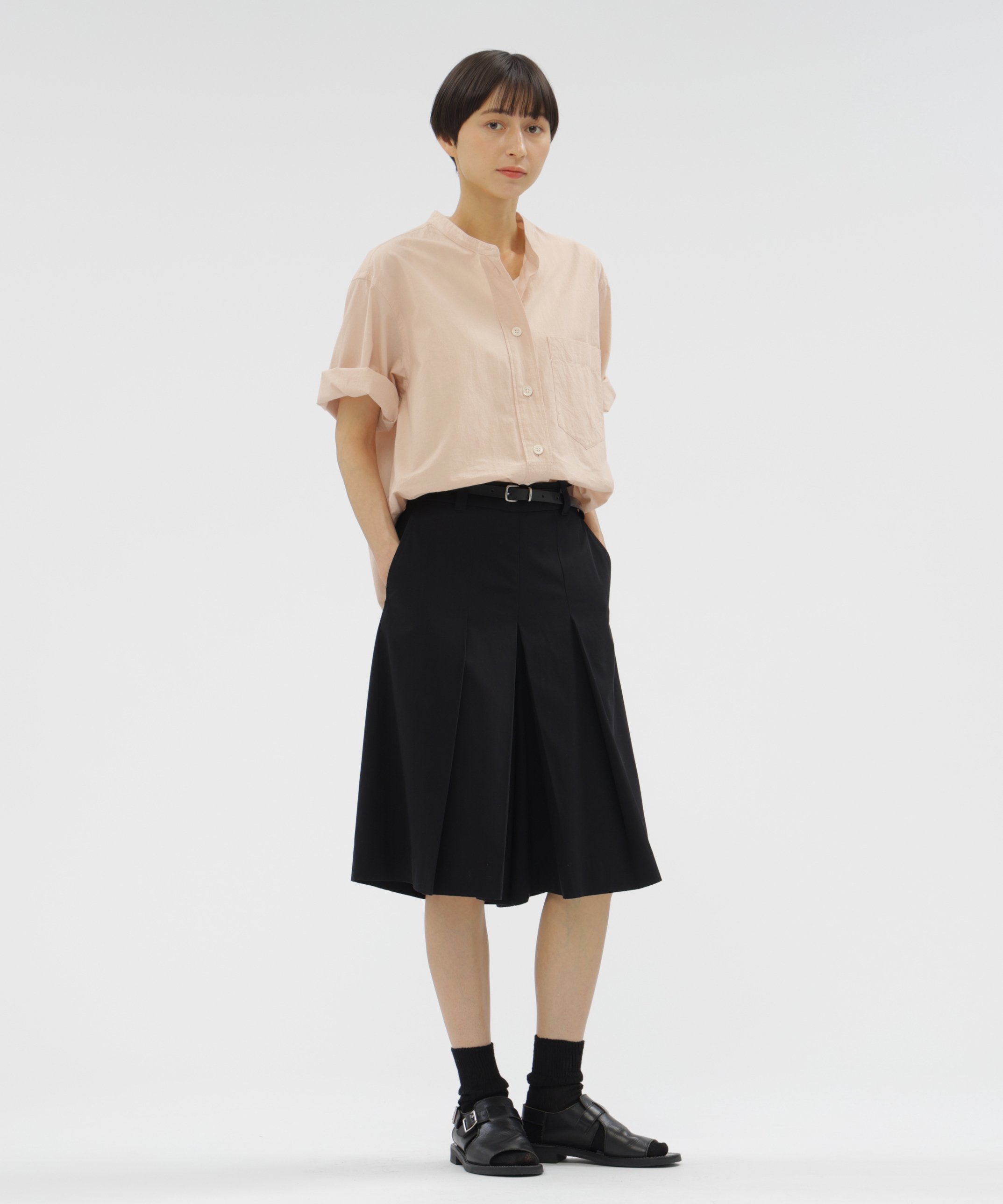 MARGARET HOWELL HIGH TWIST COTTON TWILL TROUSERS マーガレット・ハウエル パンツ その他のパンツ ブラック