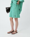 BABYLONE ウォッシュドストライプショートパンツ バビロン パンツ その他のパンツ ブルー グリーン【送料無料】