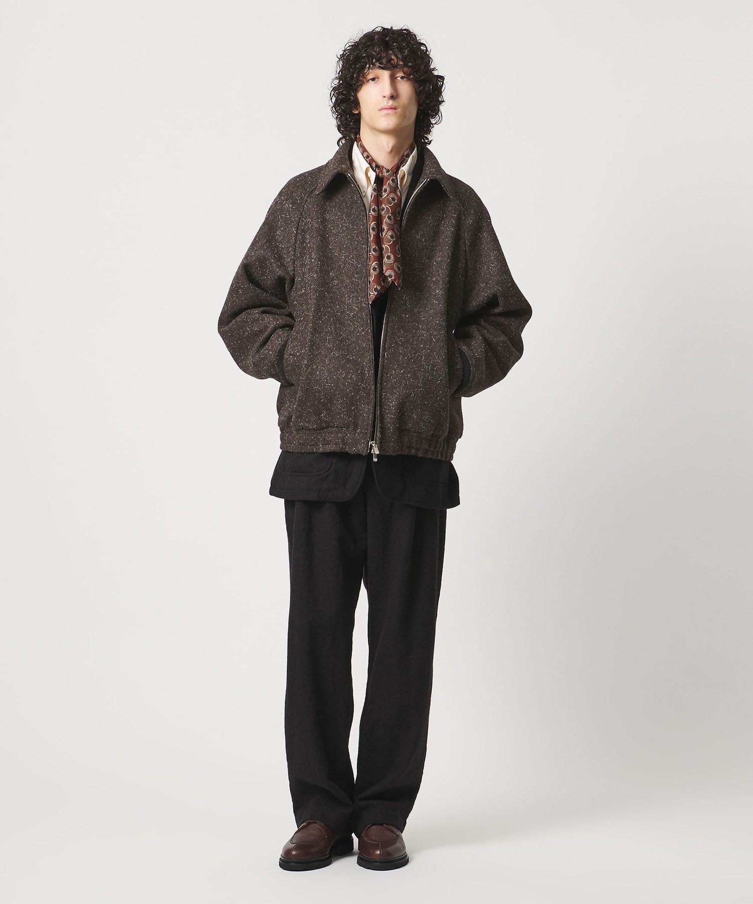 UNITED ARROWS ＜District＞ブラウン ツイード ジップブルゾン ユナイテッドアローズ ジャケット・アウター ブルゾン・ジャンパー ブラウン【送料無料】