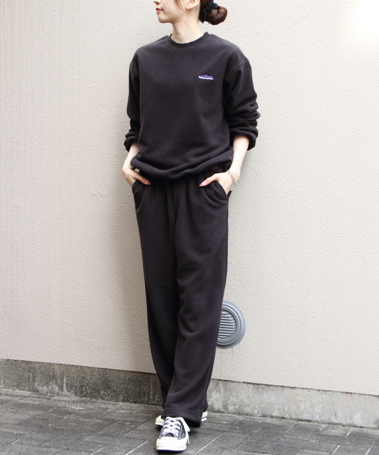 THOUSAND MILE THOUSAND MILE/(U)T/M L/S TEE&PANTS SET ステップス インナー・ルームウェア その他のインナー・ルームウェア グレー ブラック カーキグリーン【送料無料】