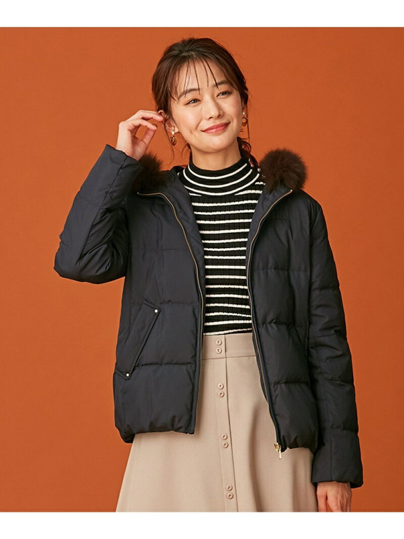 【SALE／30%OFF】ANY SIS S 【撥水加工】2WAYピーチショート ダウンコート エニィスィス ジャケット・アウター ダウンジャケット・ダウンベスト ネイビー ホワイト ブラウン【送料無料】のサムネイル