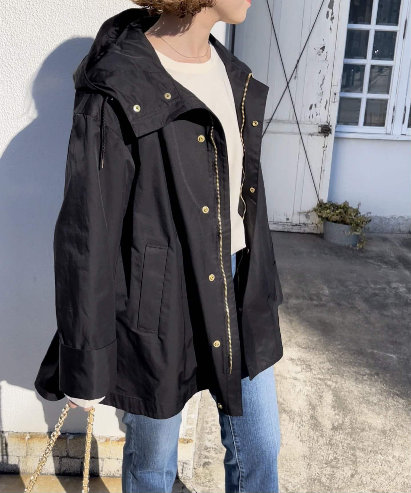 Spick & Span テントラインフーディブルゾン スピックアンドスパン ジャケット・アウター マウンテンパーカー ブラック カーキ【送料無料】のサムネイル