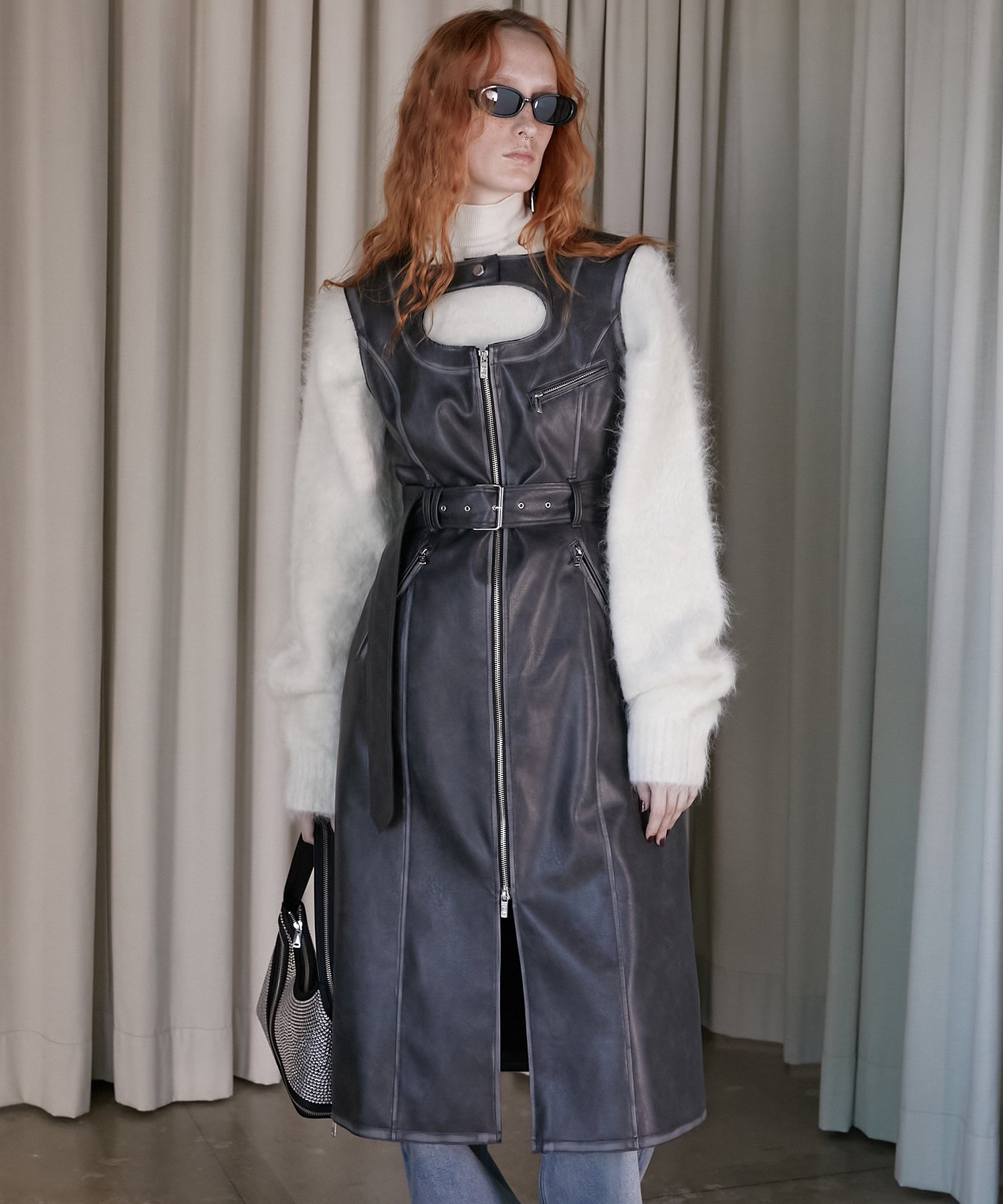 PRANK PROJECT カットアウトエコレザードレス / Cut-out Eco Leather Dress プランク プロジェクト ワ..