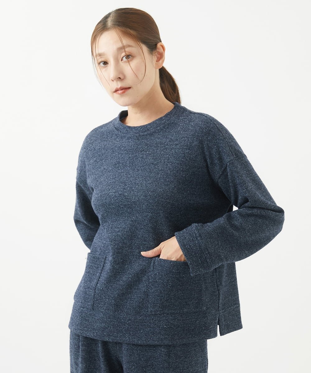 デニムライクジャージカットソー ジャンニロジュディーチェ トップス カットソー・Tシャツ ネイビー