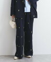 【SALE/30%OFF】VICKY ツイルフラワー刺繍タックパンツ≪手洗い可能≫ ビッキー パンツ その他のパンツ ネイビー【送料無料】