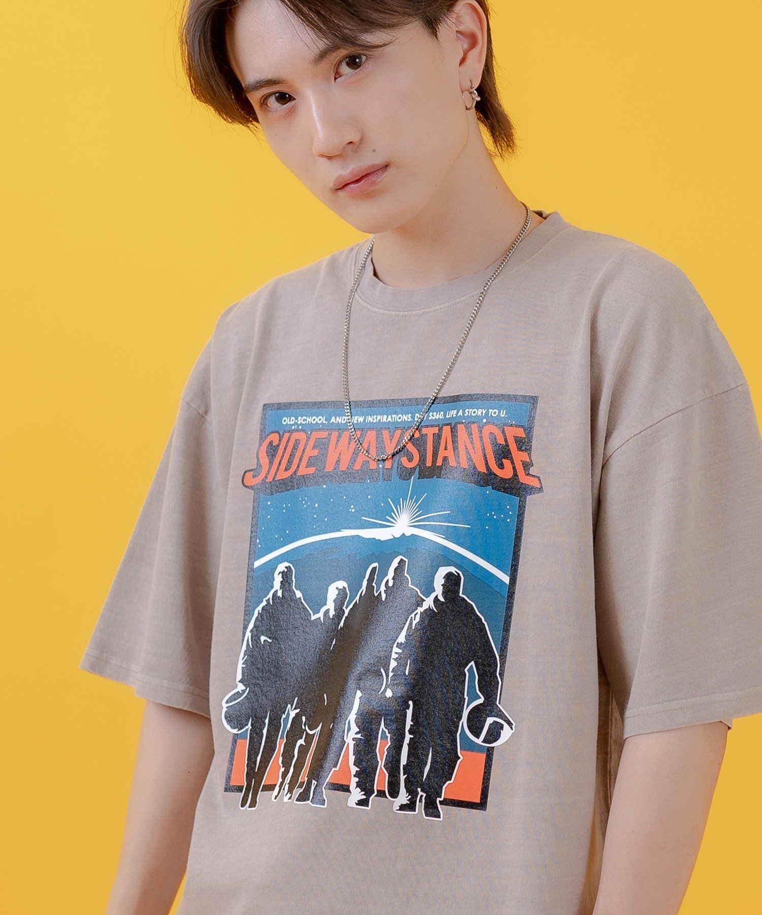 SIDEWAY STANCE SIDEWAY STANCE サイドウェイスタンス オリジナルプリント ピグメント 半袖Tシャツ インプローブス トップス カットソー・Tシャツ ブラック グリーン ベージュ【送料無料】