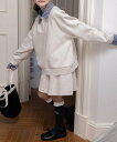 aimoha KIDS 【aimoha-KIDS-】チェック襟トップス&スカートセットアップ アイモハ スーツ・フォーマル セットアップスーツ ベージュ グレー...