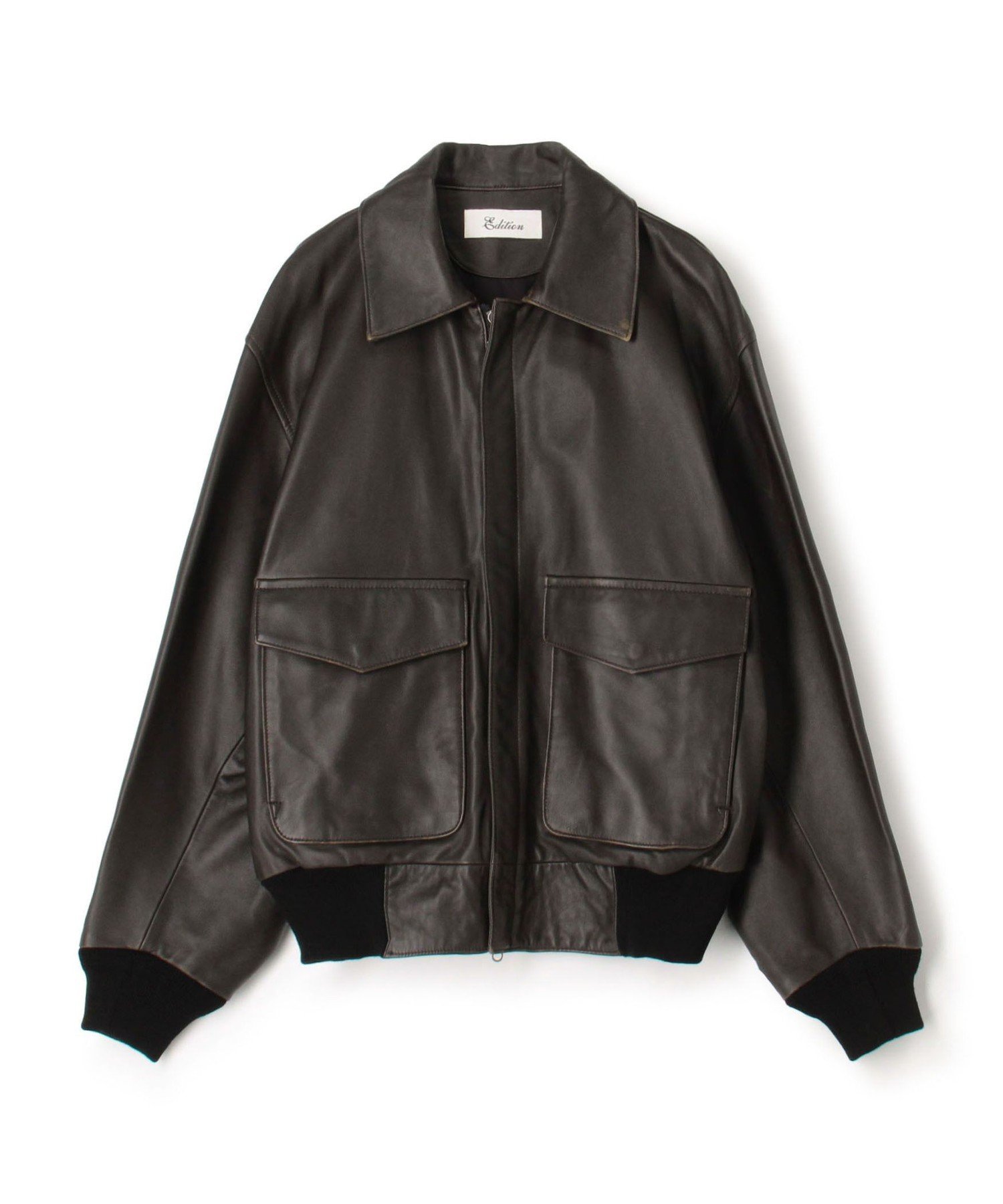 EDITION クラッシュレザー A-2ジャケット トゥモローランド ジャケット・アウター その他のジャケット・アウター【送料無料】