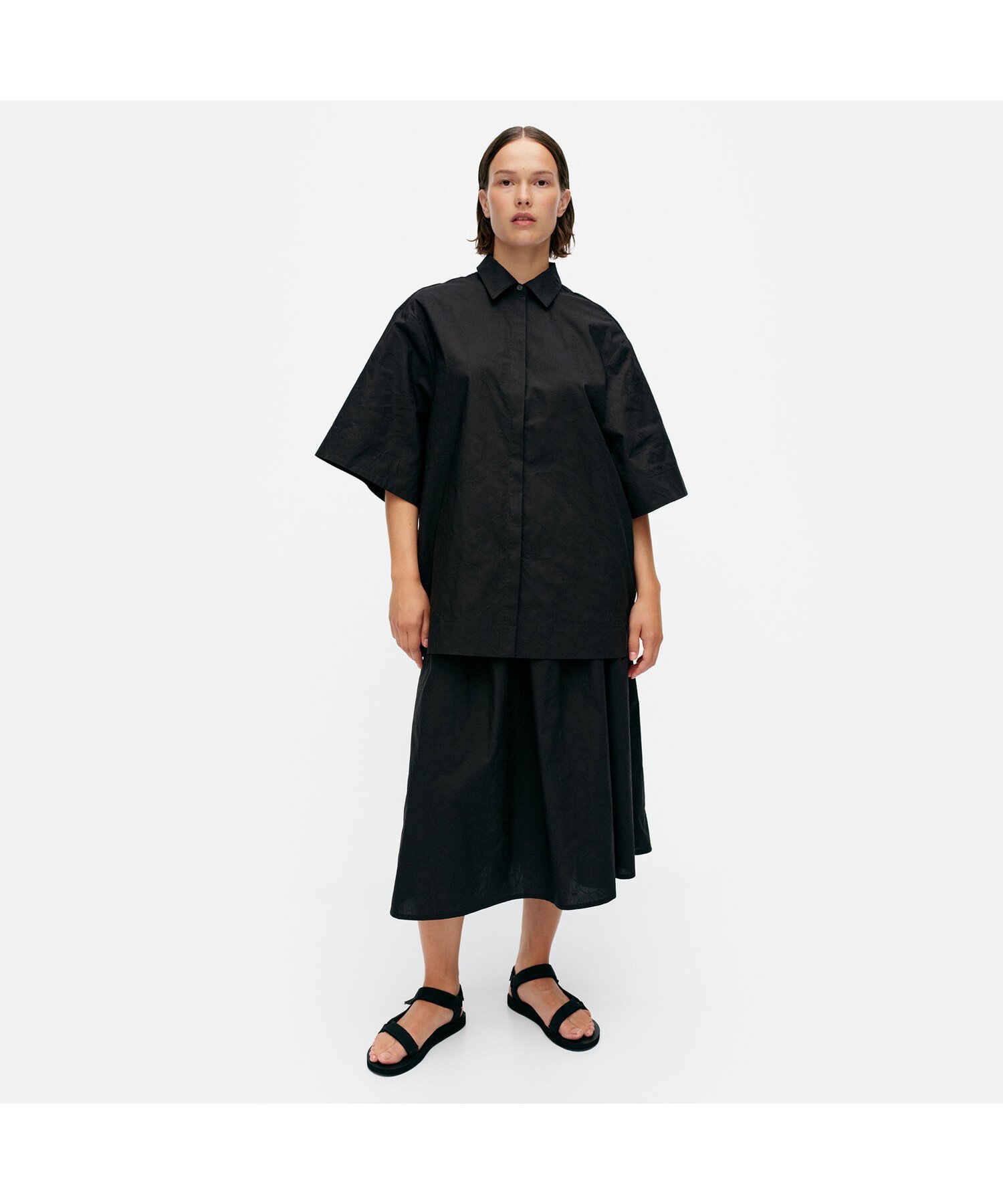 Marimekko Meara Mini Unikko シャツ マリメッコ トップス シャツ・ブラウス ブラック【送料無料】
