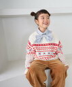 【SALE/30%OFF】LOWRYS FARM 【KIDS】5GJQニットLS ローリーズファーム トップス ニット ブルー ホワイト