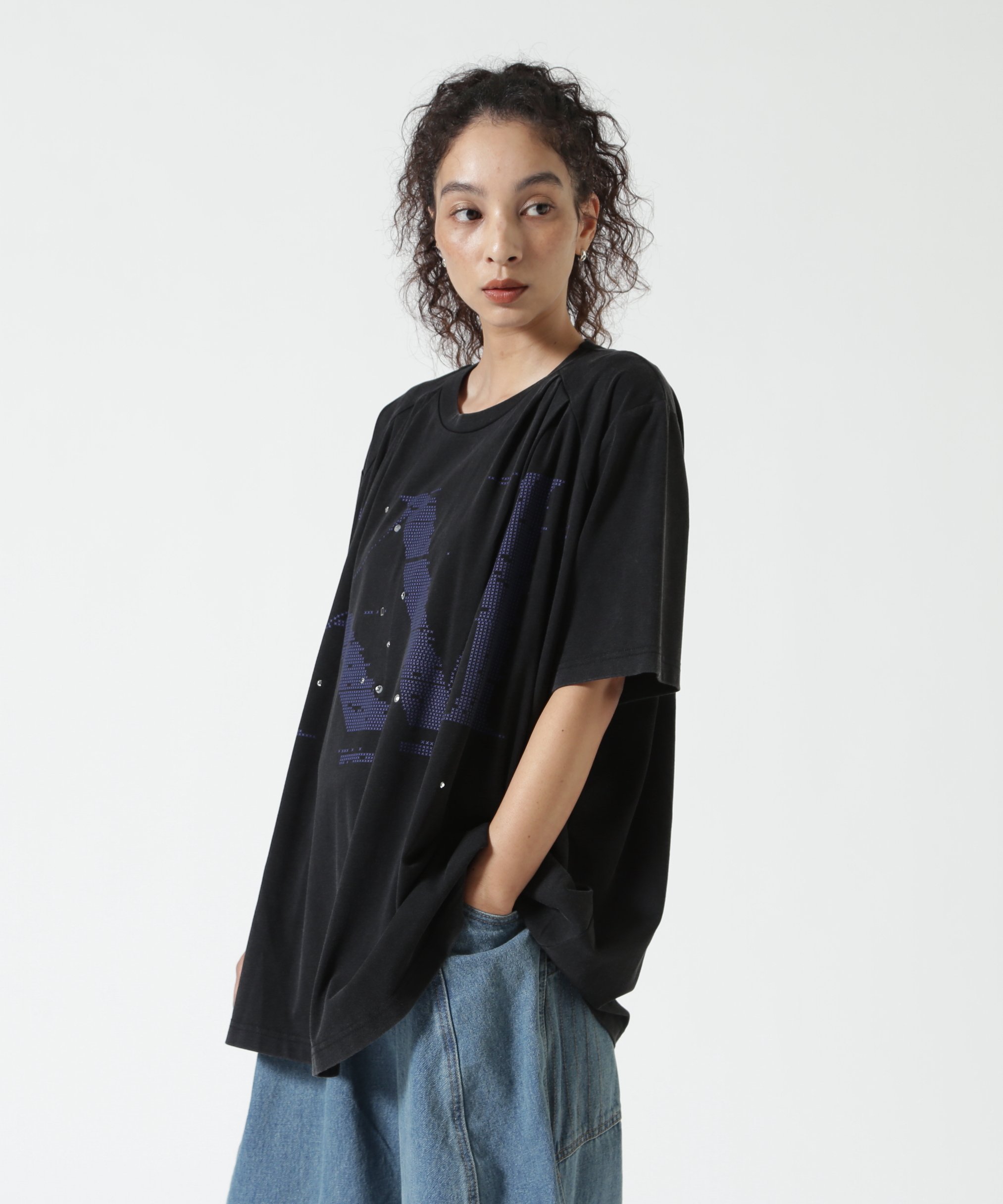 Knuth Marf(クヌースマーフ)tuck detail oversized tee/unisex ビーセカンド トップス カットソー・Tシャツ ブラック