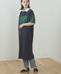 【SALE／50%OFF】BEAMS HEART BEAMS HEART / ラグビー 半袖ワンピース ビームス アウトレット ワンピース・ドレス その他のワンピース・ドレス ネイビー ブラック ベージュ