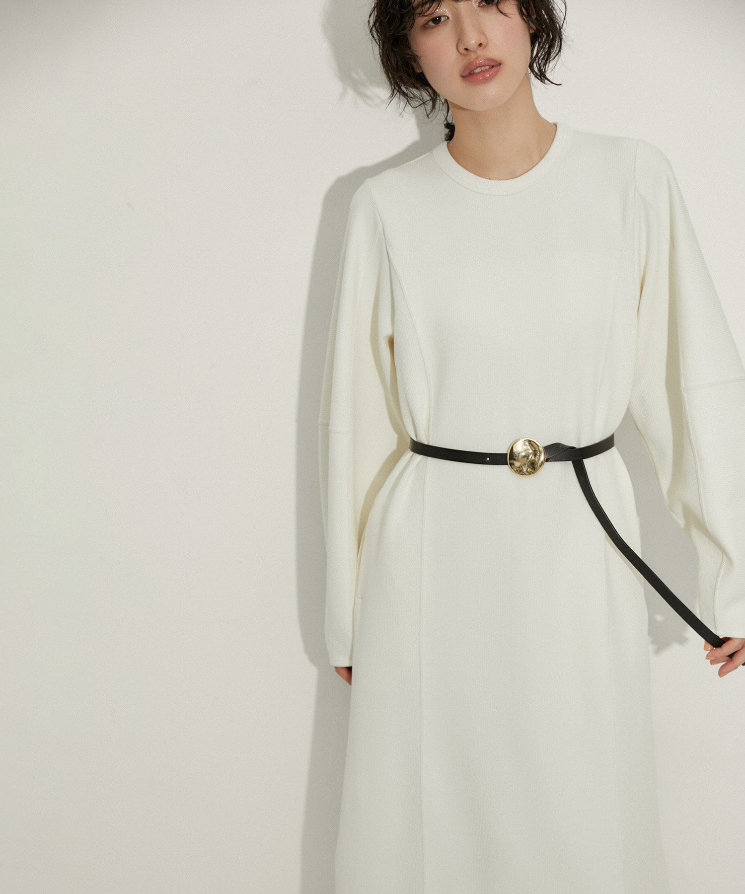ADAM ET ROPE' FEMME 【サステナブル】ラウンドバックルベルト アダムエロペ ファッション雑貨 ベルト ゴールド シルバー【送料無料】