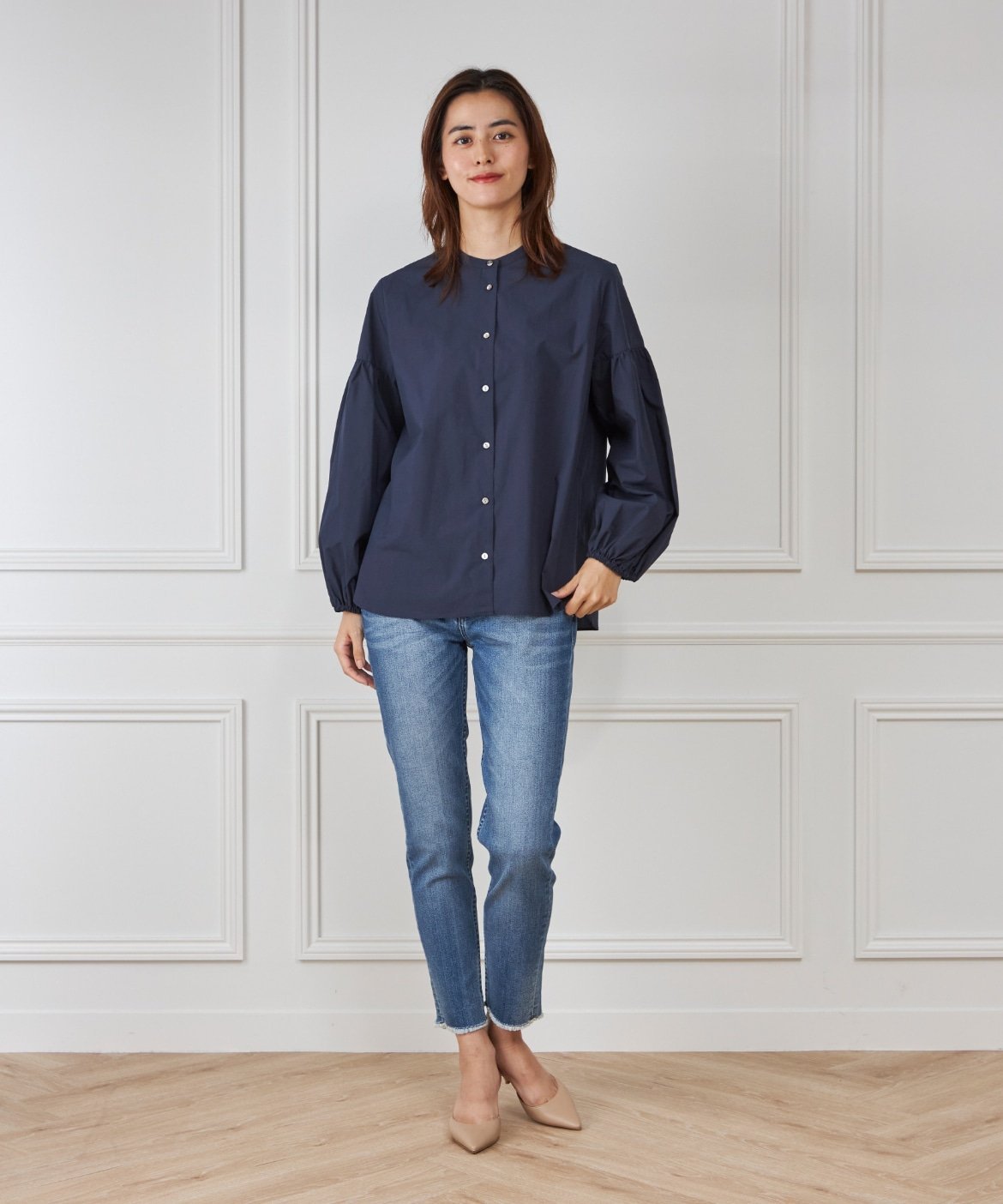 7-IDconcept. H.SALT Easy ミッドライズテーパードイージーデニム《Healthy DENIM》 セブンアイディコンセプト パンツ ジーンズ・デニムパンツ ブルー