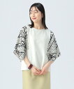 【SALE/30%OFF】BEAMS HEART WOMEN 袖スカーフ風 プルオーバー ビームス ハート トップス カットソー・Tシャツ ホワイト グリーン ブラック