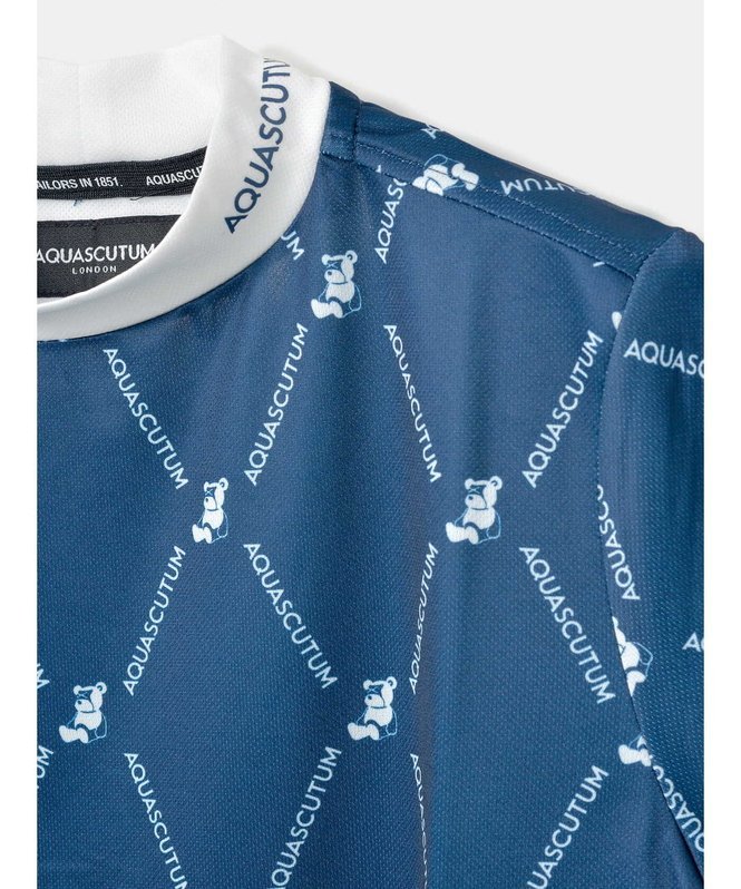 【SALE／50%OFF】Aquascutum GOLF GOLF WOMEN AQベア総柄モックネック アクアスキュータム トップス カットソー・Tシャツ ネイビー ホワイト【送料無料】