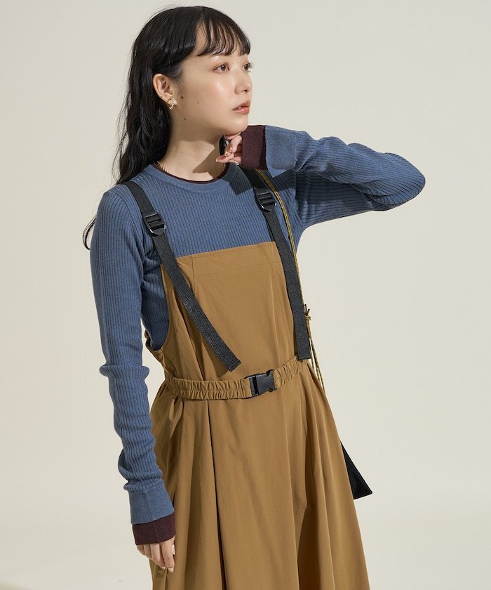 【SALE／55%OFF】THOUSAND MILE 別注 ベルトサロペットワンピース 25AW フリークスストア ワンピース・ドレス ワンピース ブラウン ブラック【送料無料】