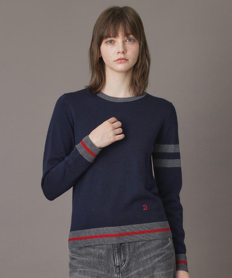 【SALE／28%OFF】DRESSTERIOR ファインメリノクルーネックラインプルオーバー ドレステリア トップス ニット ブルー【送料無料】