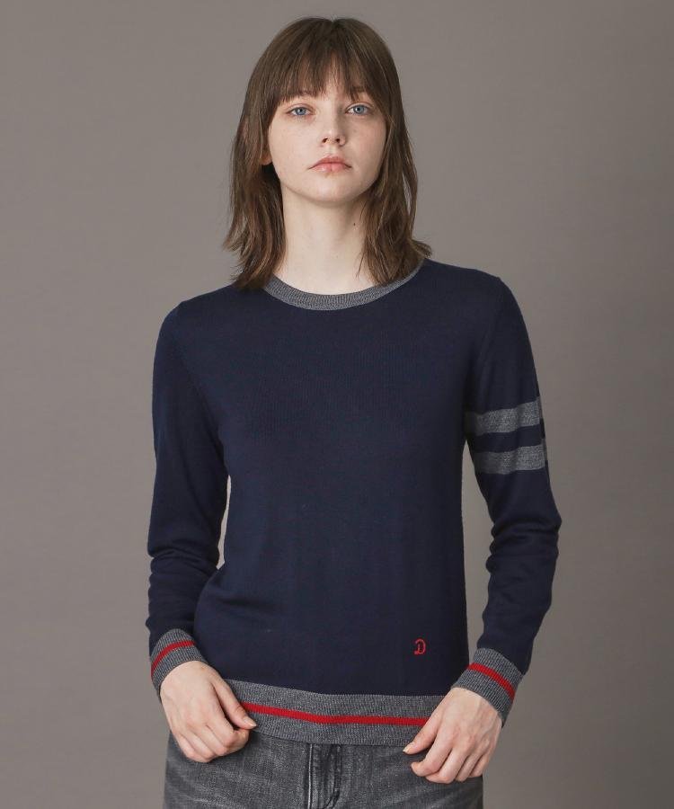 【SALE／28%OFF】DRESSTERIOR ファインメリノクルーネックラインプルオーバー ドレステリア トップス ニット ブルー【送料無料】