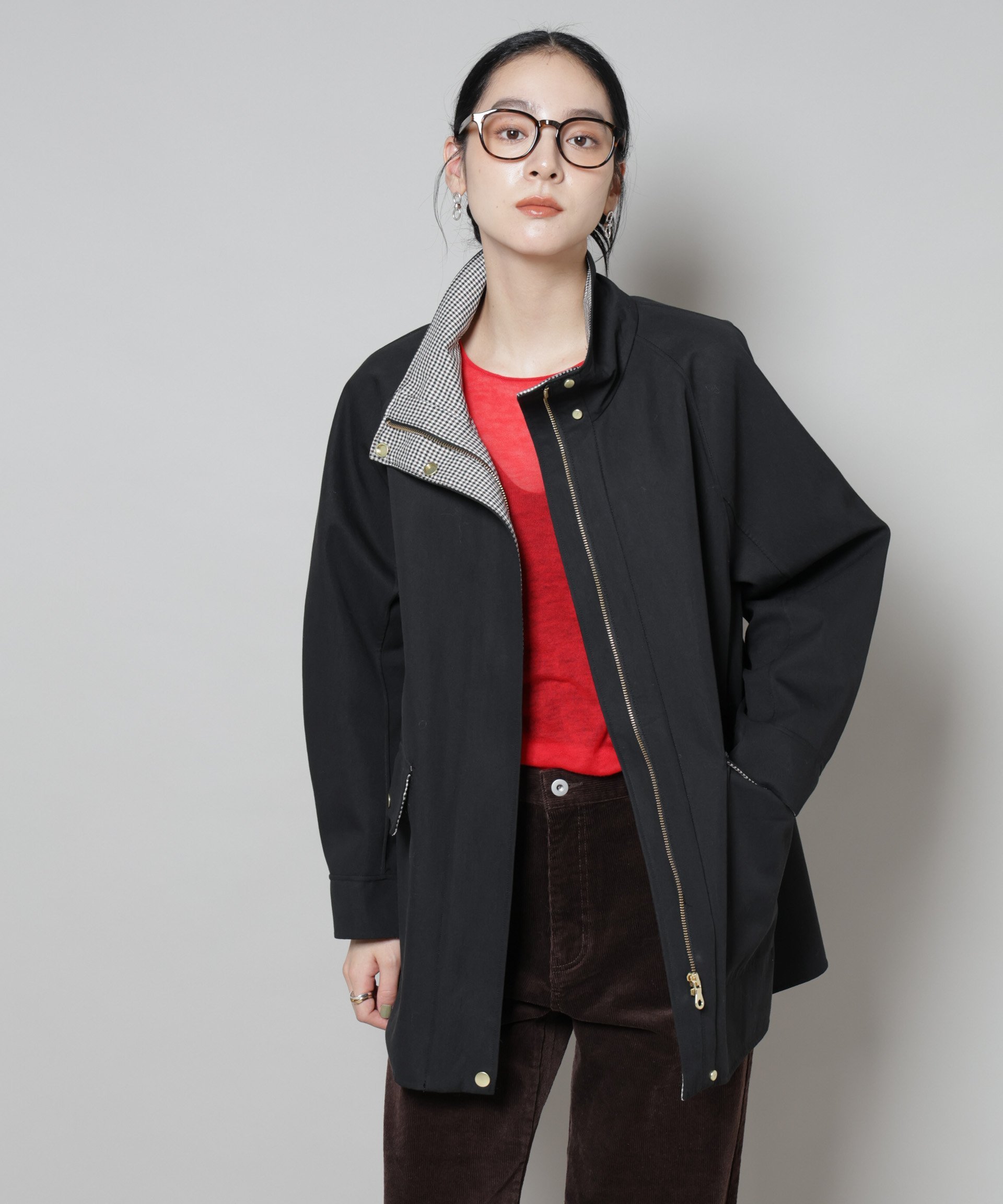 【SALE／40%OFF】NANO universe リバーチェックコンビコート ナノユニバース ジャケット・アウター その他のジャケット・アウター ベージュ ブラック【送料無料】 stylife-15282093 Rakuten Fashion サンプル画像3